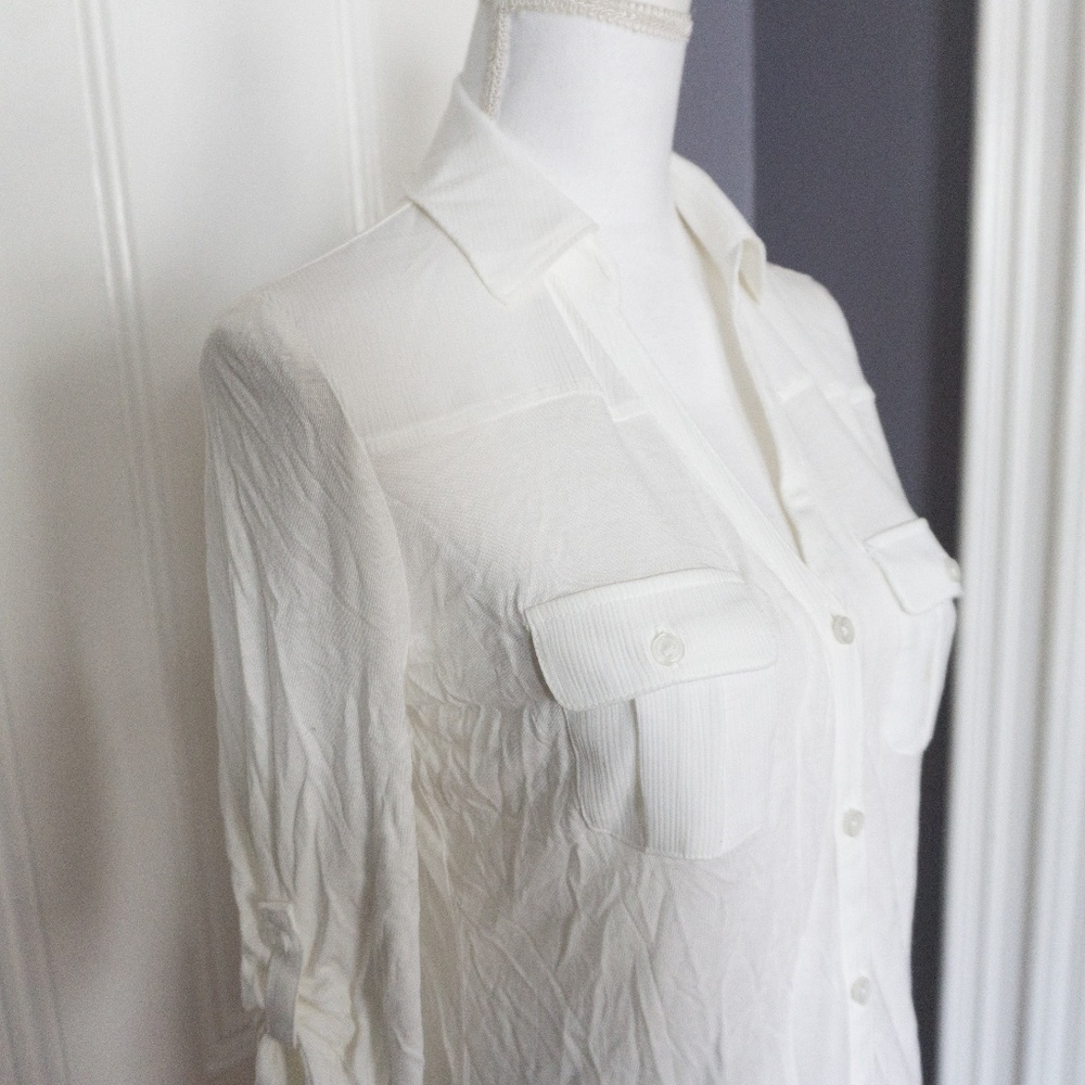 NWT - NY&Co White Button Down Shirt - NEW! - Picture 2 of 2